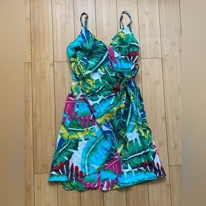 Xhilaration Vibrant Leaf Print Mini Dress